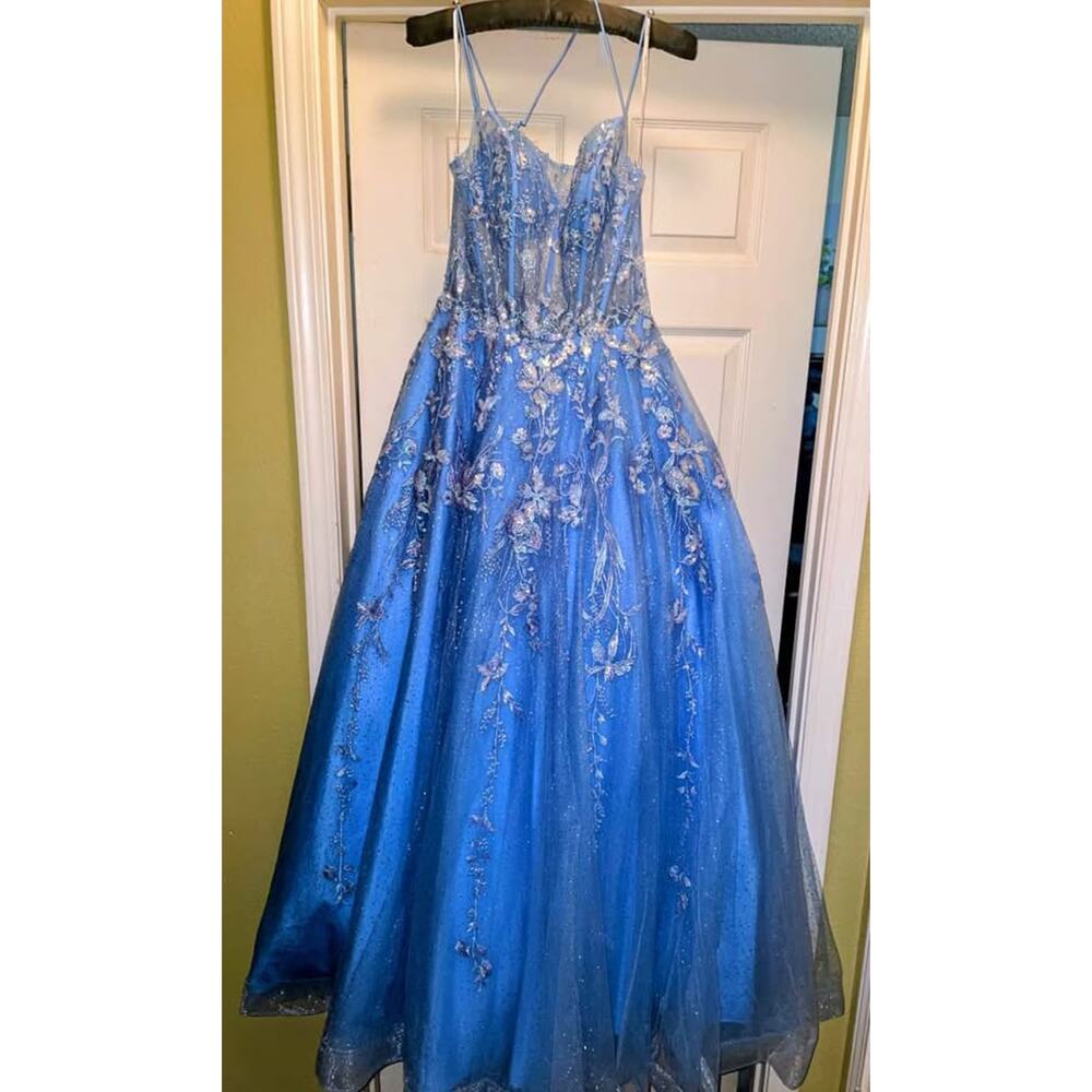 Jovani Style 37421 Blue Gown (size 8) - Picture 5 of 9